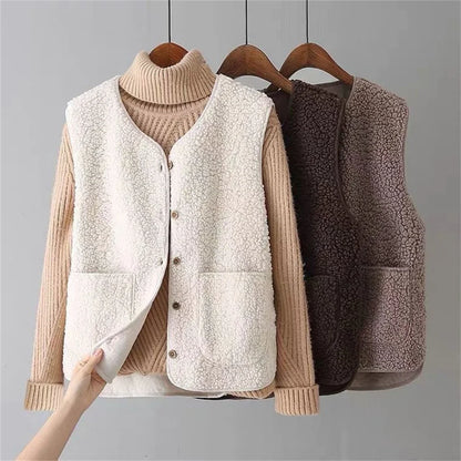 Women's Provence Comfort Vest, a stylish button-down layering essential for cozy autumn & winter fashion.