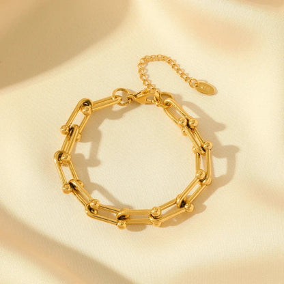 Radiant gold link chain bracelet, a stylish accessory from the women's jewelry set.