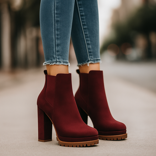 Women's Ravona Rise block heel ankle boots for elevated style and stable comfort.