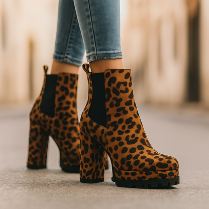 Black Ravona Rise women's block heel dress boots, offering orthopedic comfort and fashion.