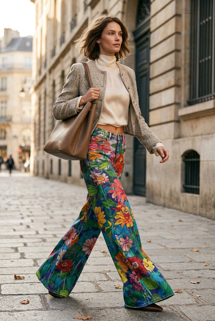 Front view of women's relaxed fit baggy jeans, a versatile fashion staple.