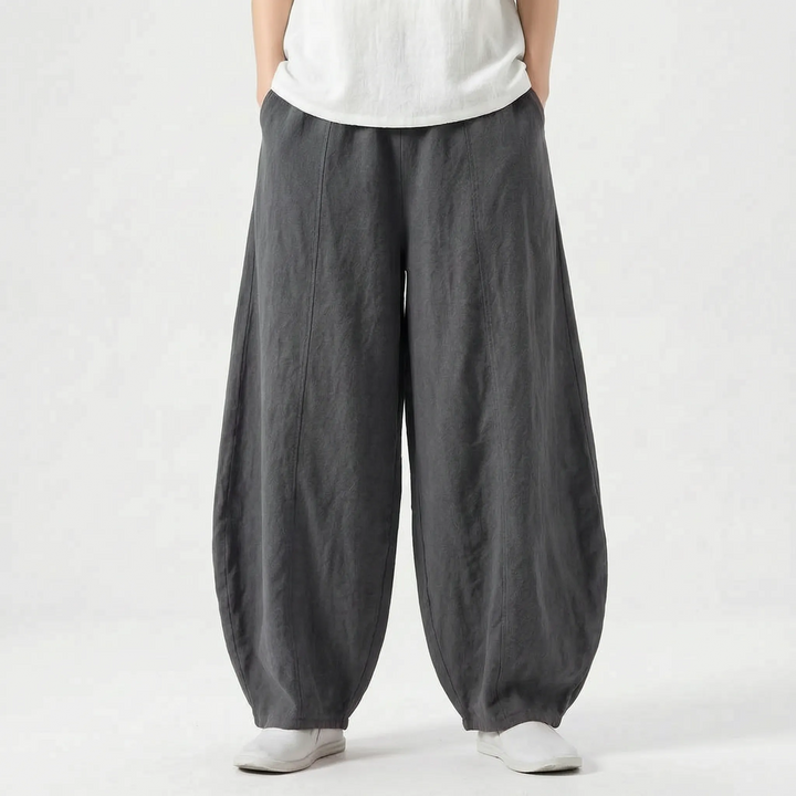 Women's casual barrel pants, relaxed fit, wide leg, soft for spring/summer style.
