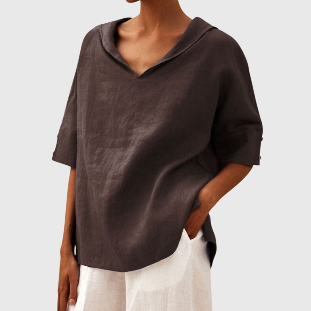 Stylish women's relaxed fit blouse, essential womens apparel for effortless everyday fashion & comfort.