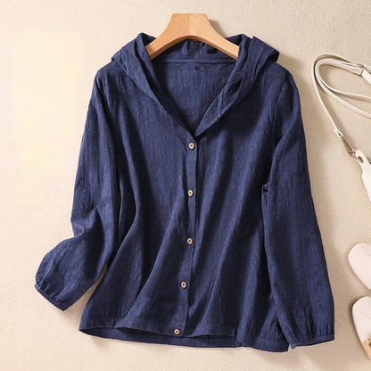 Lightweight, breathable women's hoodie, comfortable & soft for relaxed fit casual style.