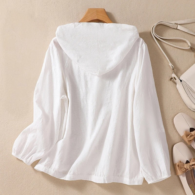 Versatile women's breathable relaxed fit hoodie, ideal for comfortable everyday casual wear.