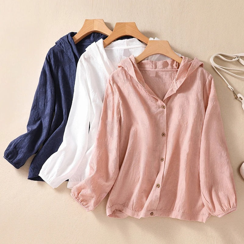 Comfortable women's relaxed fit hoodie, breathable, long sleeve & lightweight for effortless style.