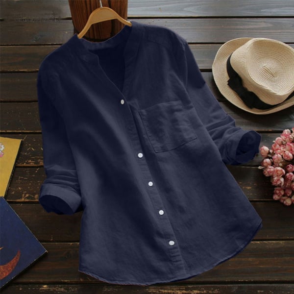Breathable women's relaxed fit shirt, ideal for versatile everyday comfort in spring/summer.