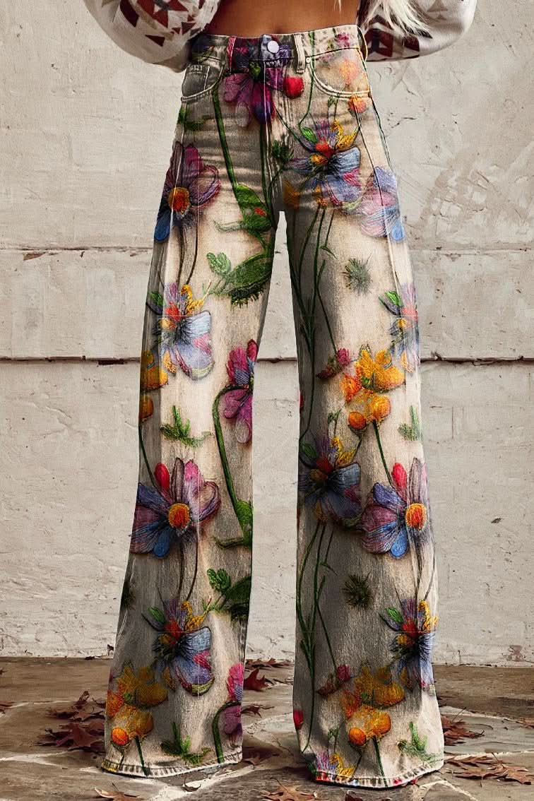 Baggy summer jeans for women, combining fashion with breathable comfort.