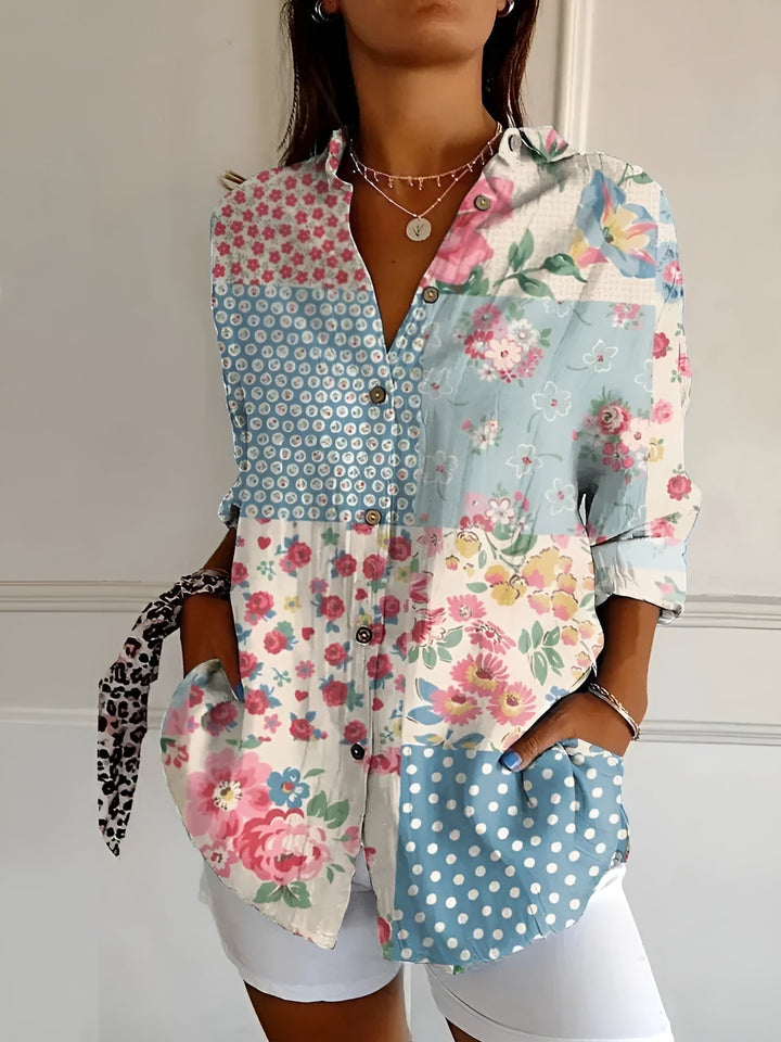 Stylish women's versatile blouse shirt, comfortable long-sleeve, relaxed fit top for everyday style.
