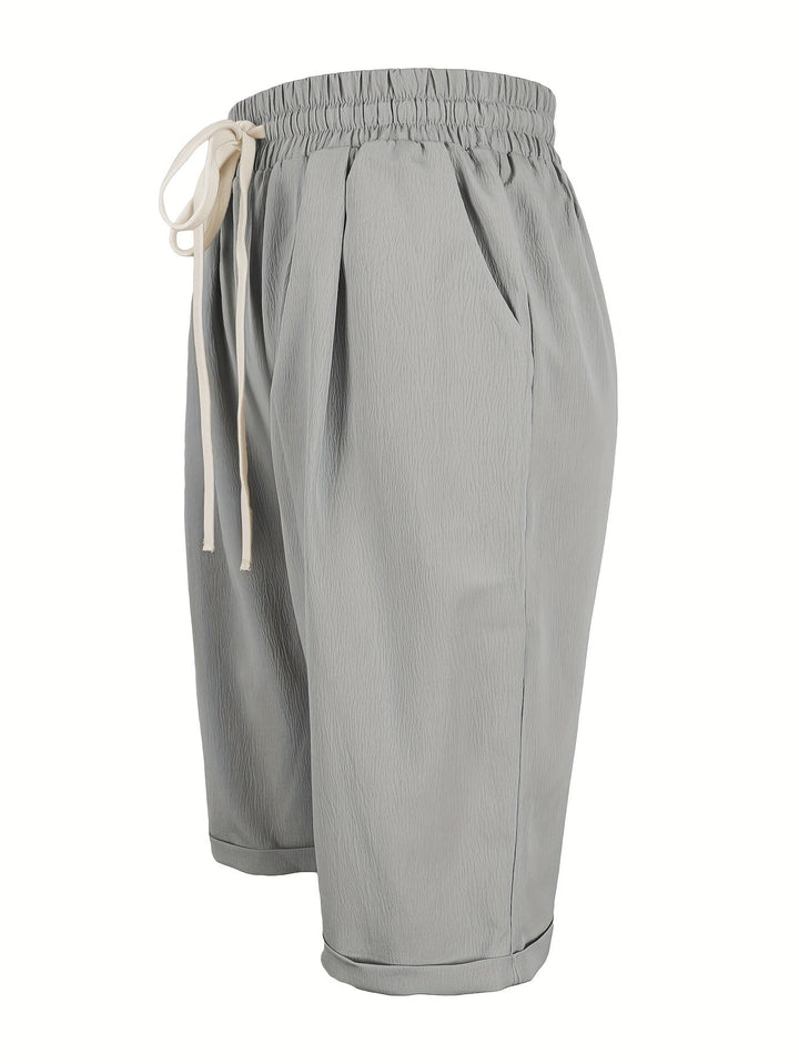 Mid-calf women's capris, relaxed fit, elastic waist, perfect for versatile summer and everyday comfort.