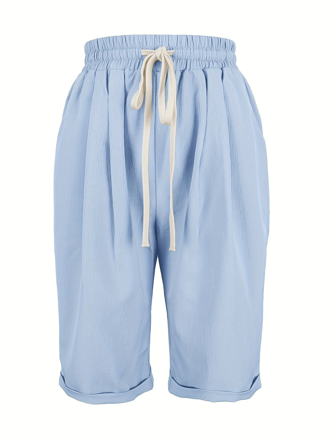 Casual women's capris with elastic waist and relaxed fit, great for everyday summer outfits.