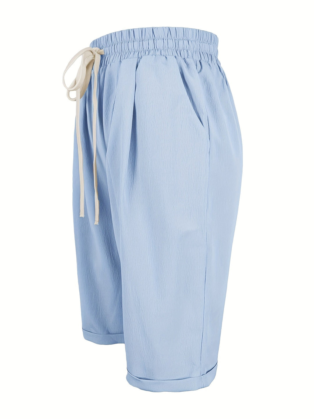 Comfortable women's relaxed fit capri trousers with elastic waist for warm weather style.