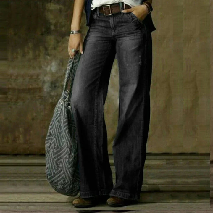 Comfortable women's relaxed fit jeans. Versatile everyday wear, ideal for casual fashion & all-day style.