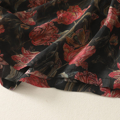 Stylish women's floral button-front midi dress. Relaxed fit design, perfect for spring & summer fashion.