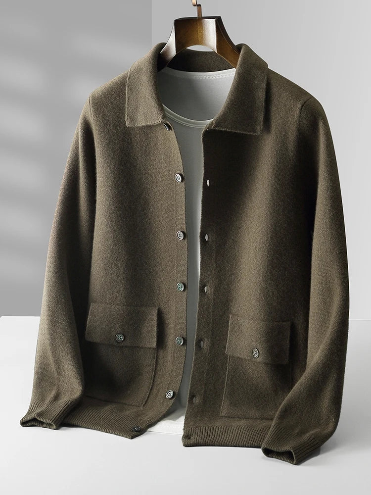Versatile women's long sleeve polo cardigan. Perfect for stylish layering, casual outfits, or a cozy look.