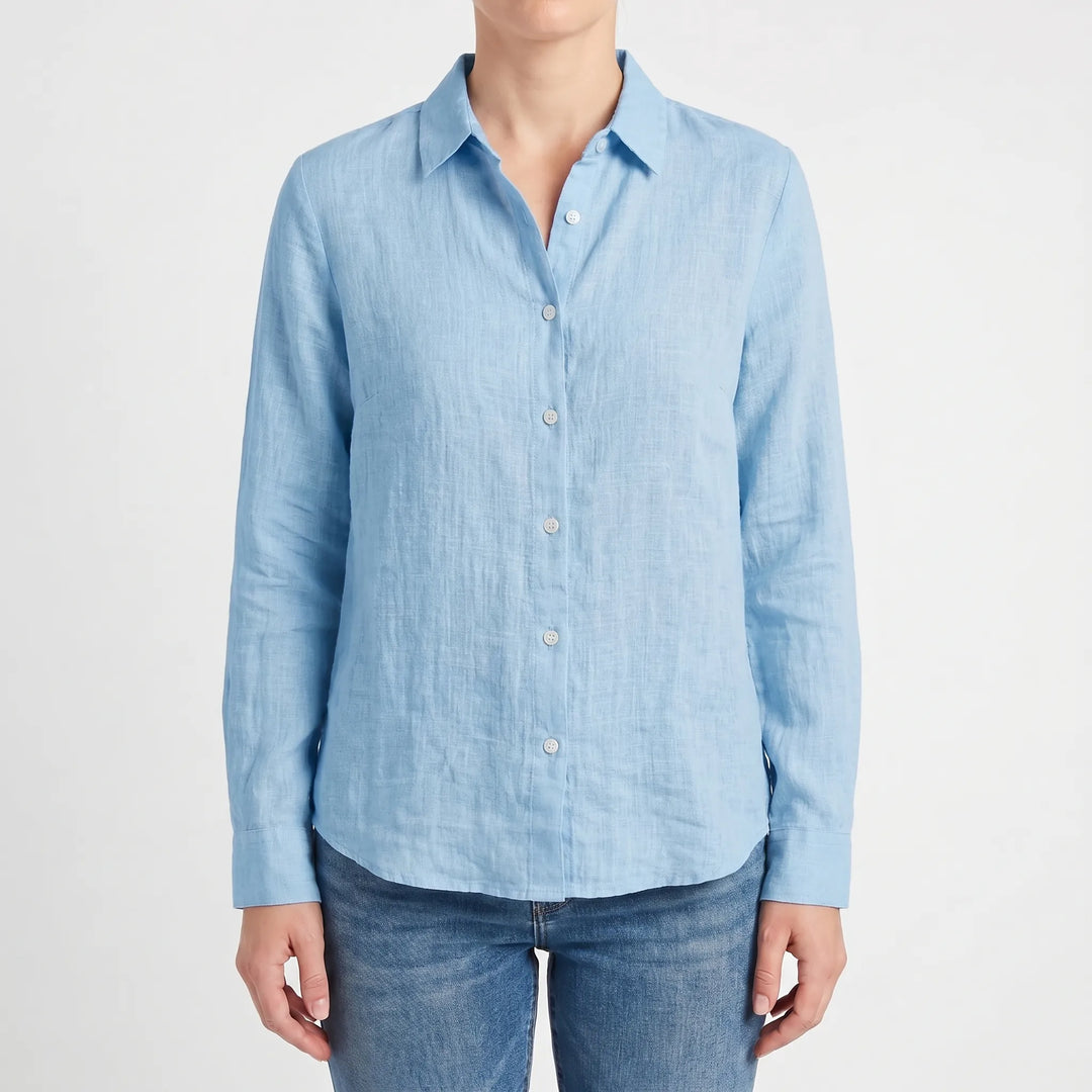 Trendy relaxed fit long sleeve women's spring/summer blouse, versatile and easy-to-style.