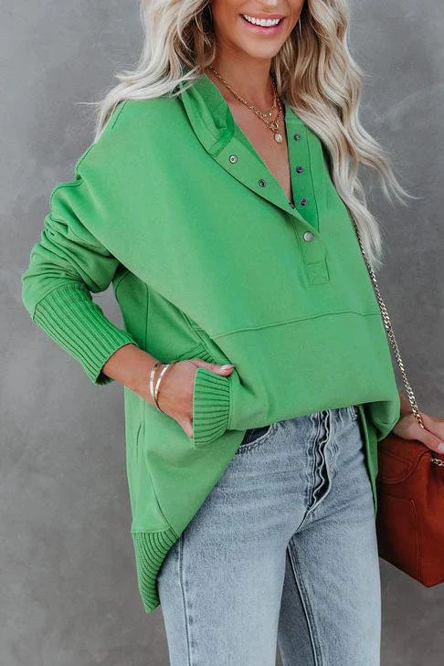 Cozy women's relaxed fit tunic hoodie. Longline pullover sweatshirt ideal for cool weather comfort.