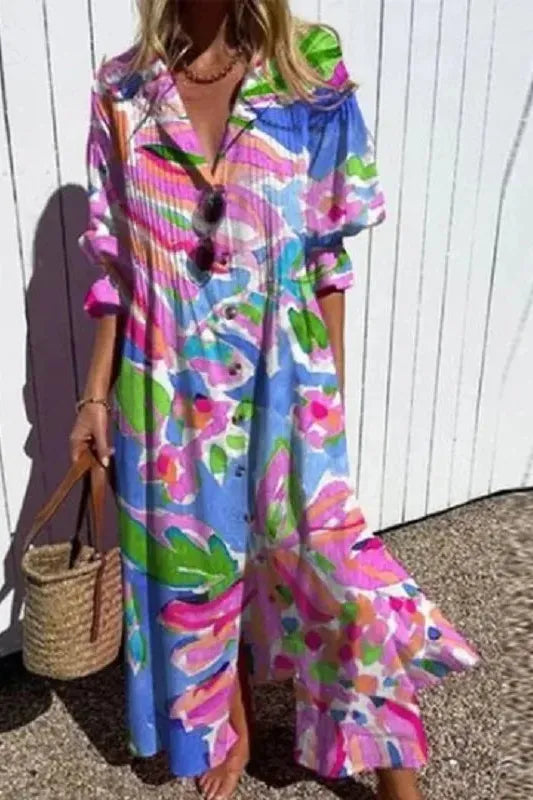 Versatile women's maxi dress. Relaxed, comfortable fit transitions effortlessly from casual daywear to elegant evening attire.