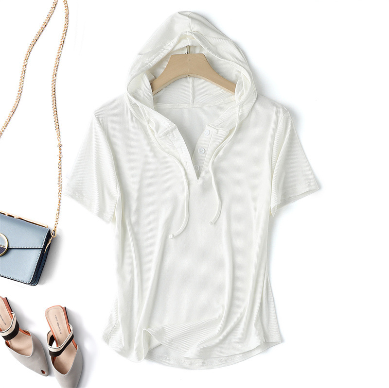Casual women's pullover rib-knit hoodie shirt with a relaxed fit, ideal for cozy everyday comfort.