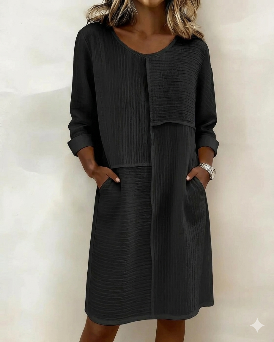Summer women's relaxed fit shift dress with pockets, a comfortable and chic option for warm weather style.
