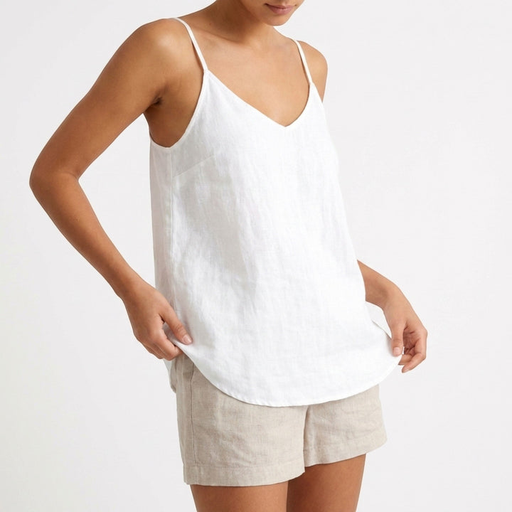 Lightweight women's tank top, spaghetti straps, relaxed fit, summer essential.