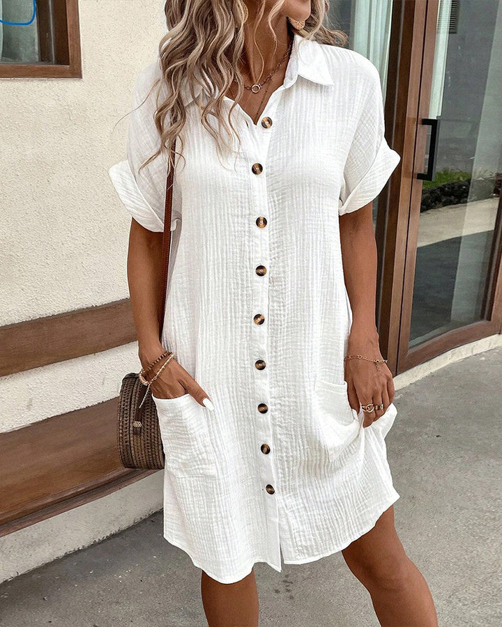 Breezy women's relaxed summer dress, soft fabric and comfortable fit for effortless casual everyday style.
