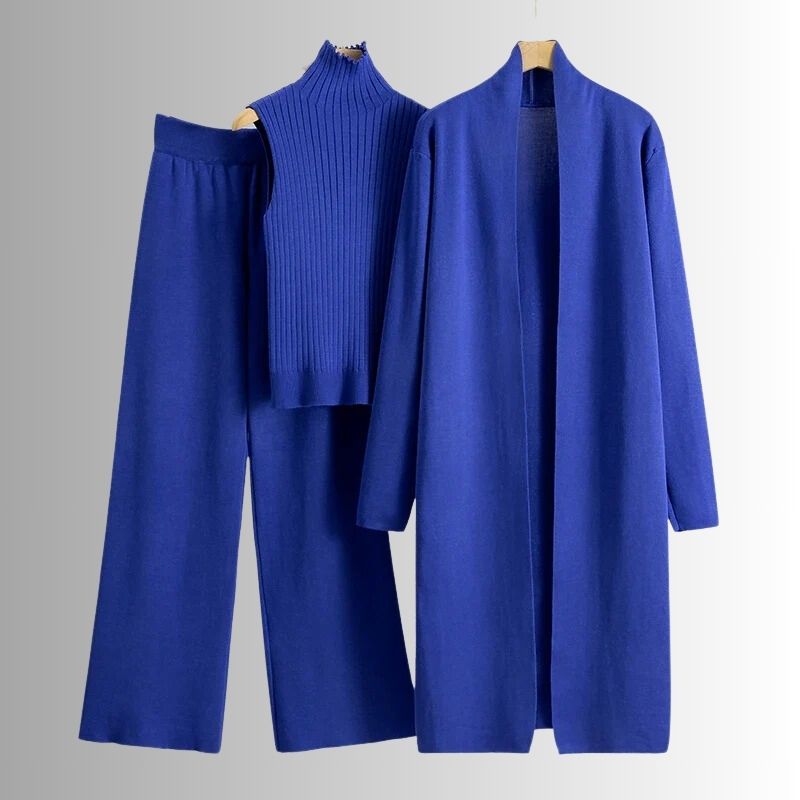 Luxurious women's loungewear three piece set. Relaxed fit and breathable, perfect for ultimate comfort at home or casual wear.