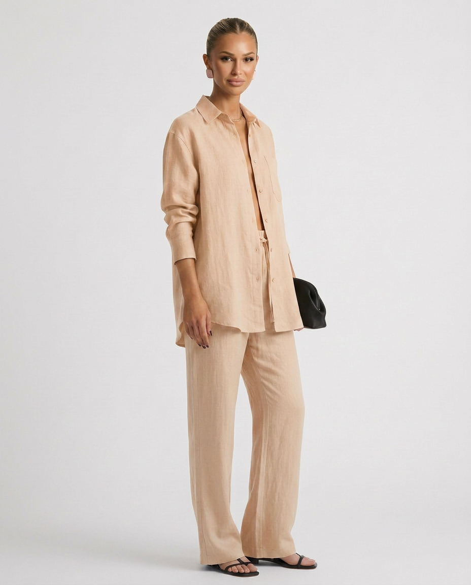 Cozy chic women's two-piece outfit, a comfortable relaxed fit for spring & summer.