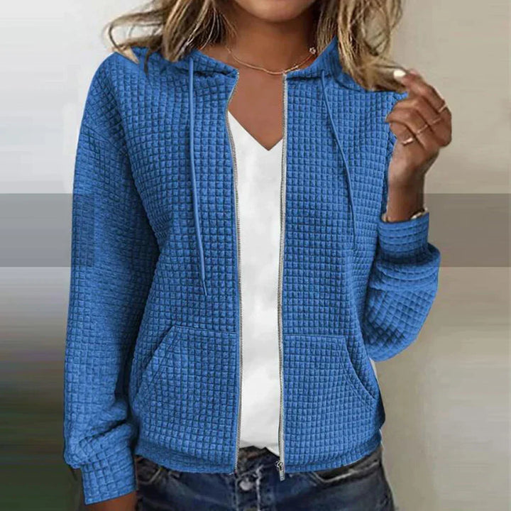 Versatile women's zip-up comfort jacket for fall & spring. Relaxed fit, perfect as a casual layering piece.