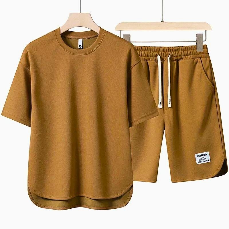Women's relaxed oversized two-piece T-shirt & shorts loungewear set in soft fabric for ultimate comfort.