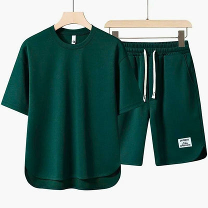 Relaxed fit women's two-piece T-shirt & shorts set, comfortable and stylish for everyday casual wear.