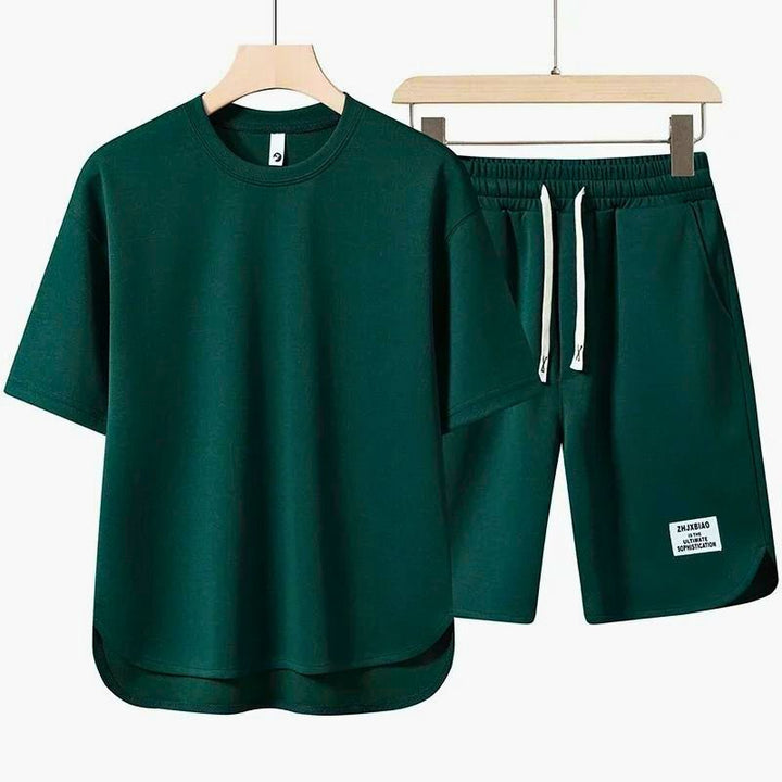 Relaxed fit women's two-piece T-shirt & shorts set, comfortable and stylish for everyday casual wear.