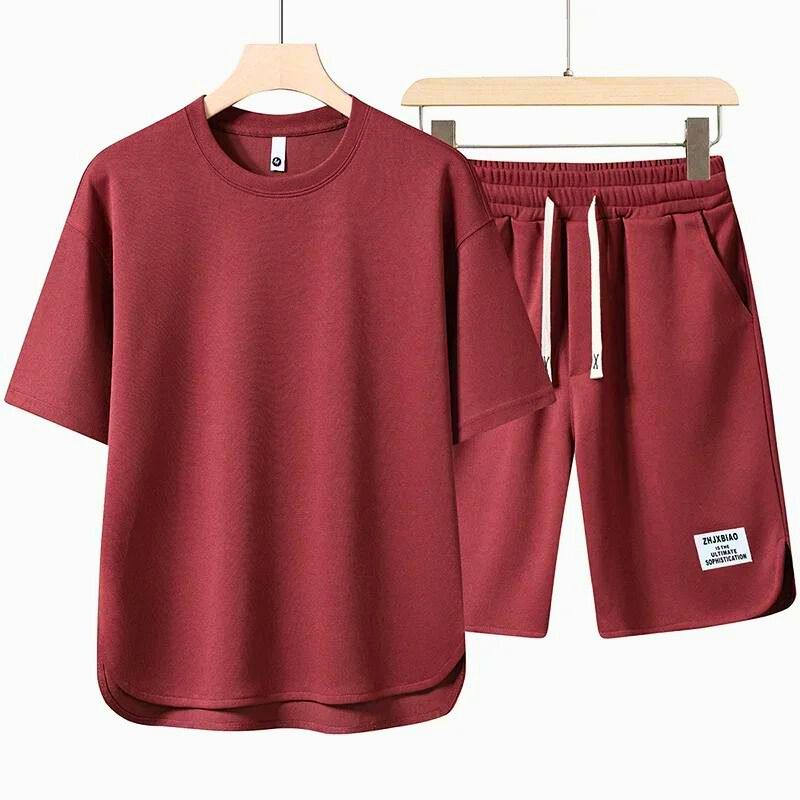 Stylish women's relaxed two-piece T-shirt and shorts set, a comfortable casual apparel for any summer day.