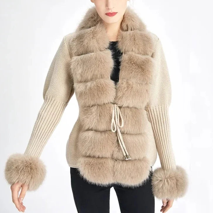 Versatile women's plush cardigan sweater, relaxed fit, perfect layering piece for fall & winter.