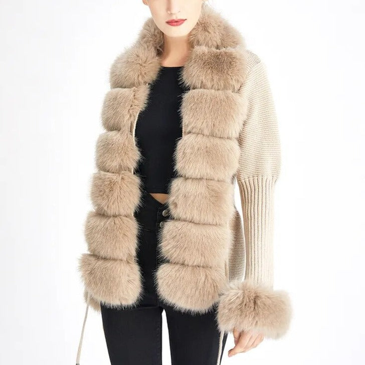 Textured plush women's cardigan sweater, relaxed fit, a cozy outerwear for winter fashion.