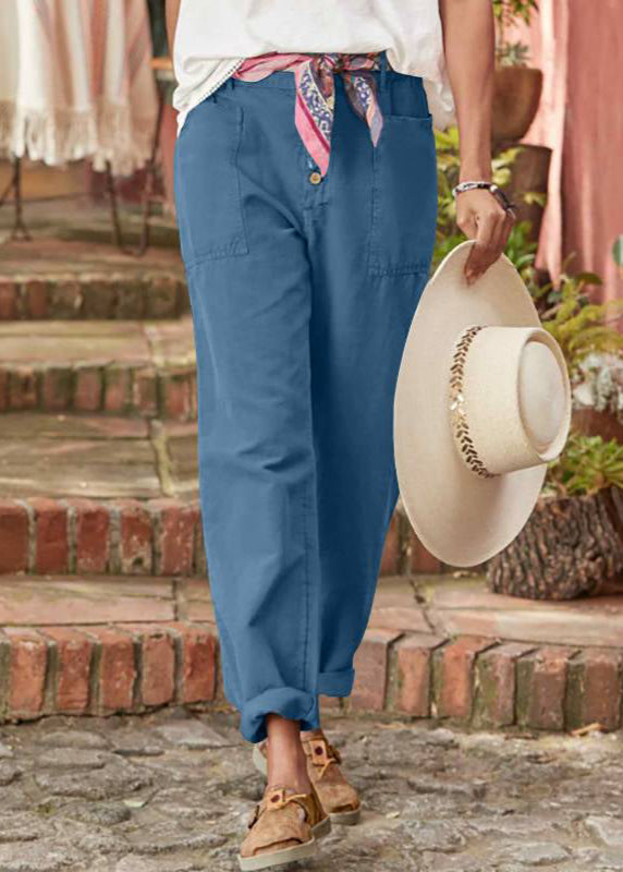 Chic women's high-waisted relaxed fit wide leg trousers, perfect for summer comfort.
