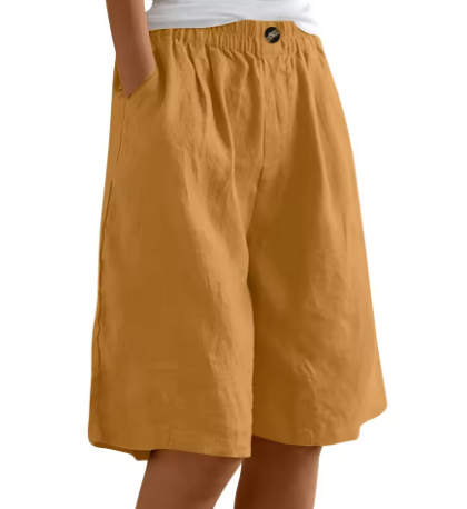 Women's Renee comfort shorts worn outdoors, ideal for versatile summer activities and relaxation.
