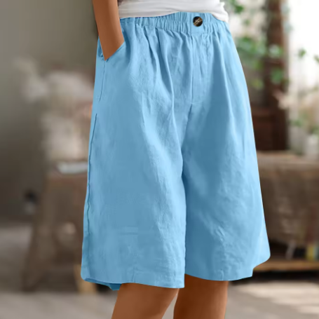 Close-up of soft fabric texture on Renee comfort shorts, designed for ultimate everyday comfort.