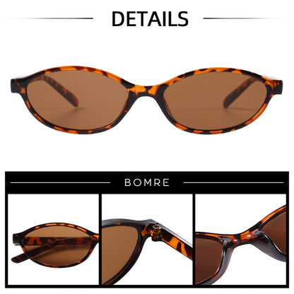 Bold leopard print women's 90s cat-eye sunglasses, retro fashion eyewear.