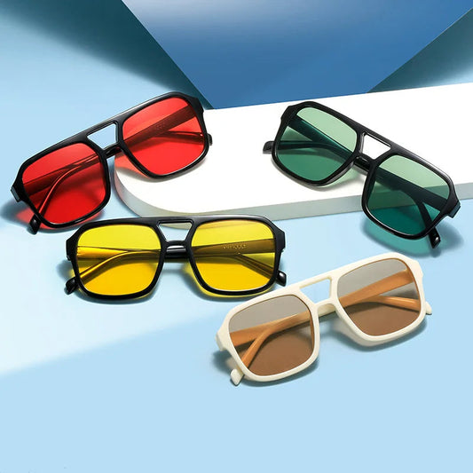 Women's retro square prism sunglasses with UV protection for a stylish look.