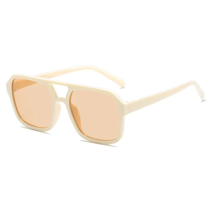 Women's retro square prism eyewear, UV protection, perfect for fashion and sun.