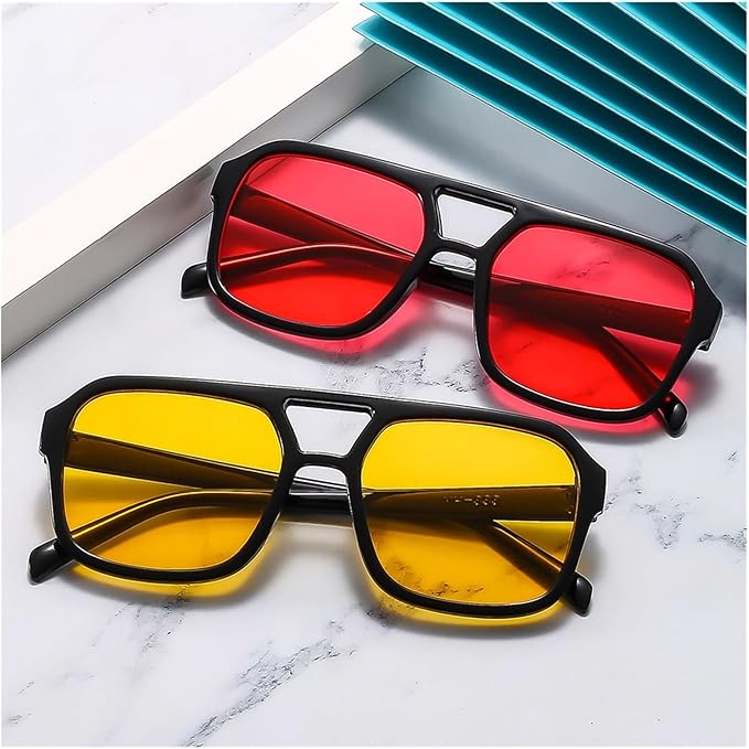 Stylish women's vintage square frame sunglasses, prism lenses, full UV protection.