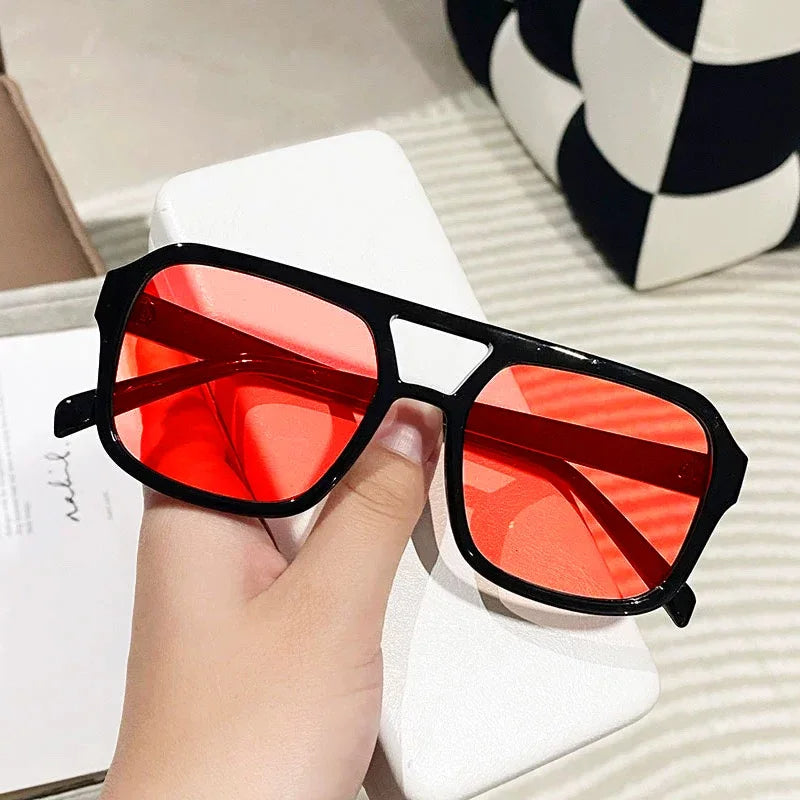 Vintage-inspired women's square prism sunglasses, UV400 protected for fashion.