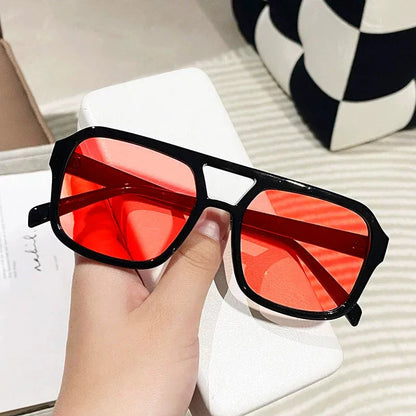 Vintage-inspired women's square prism sunglasses, UV400 protected for fashion.