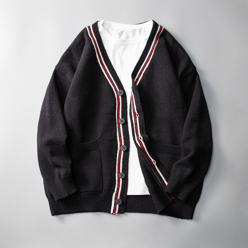 Stylish women's retro striped knit cardigan, vintage button-up, ideal for fall fashion & everyday comfort.