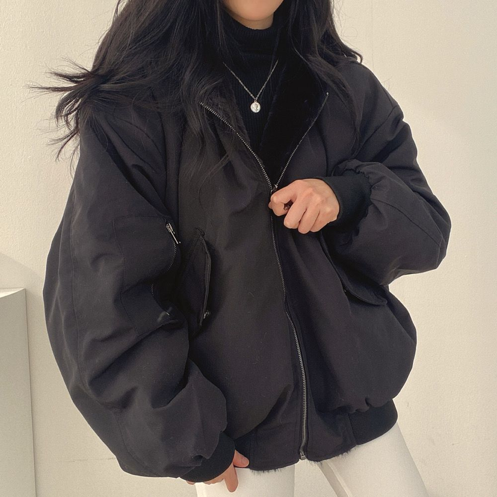 Stylish & functional women's reversible hooded jacket, perfect fall/winter outerwear & casual wear.