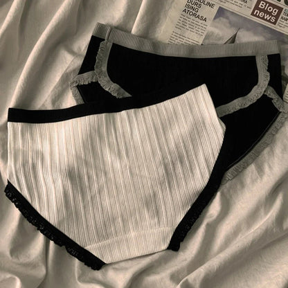 Women's soft cotton ribbed high-rise briefs, comfortable 3-pack underwear for daily wear.