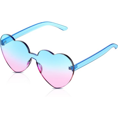 Women's rimless heart-shaped transparent sunglasses for a trendy summer look.