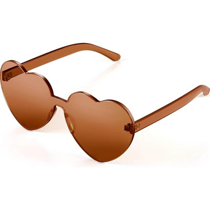 Trendy women's rimless heart-shaped transparent eyewear, perfect for festivals.