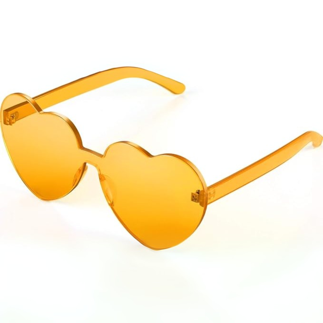 Stylish women's transparent heart sunglasses, rimless and lightweight for daily wear.